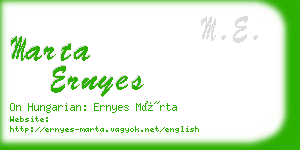 marta ernyes business card